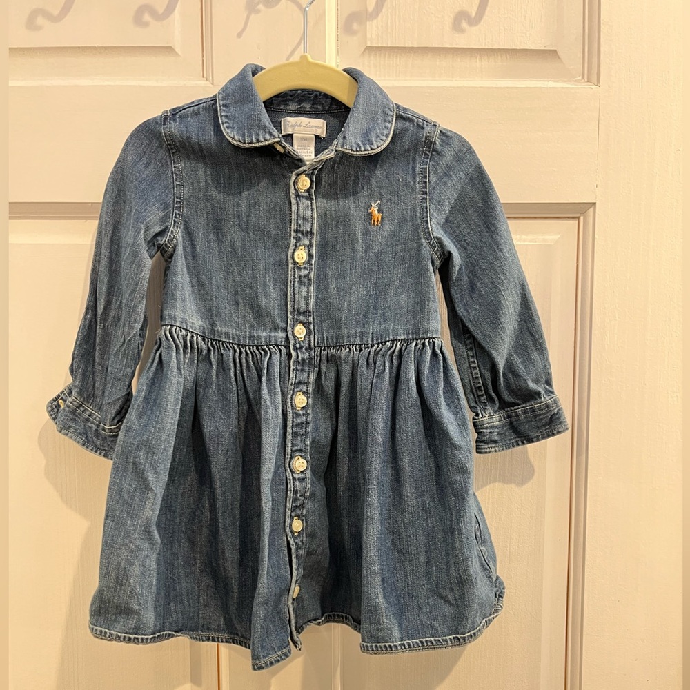 Ralph Lauren Blue Denim Dress - 12m